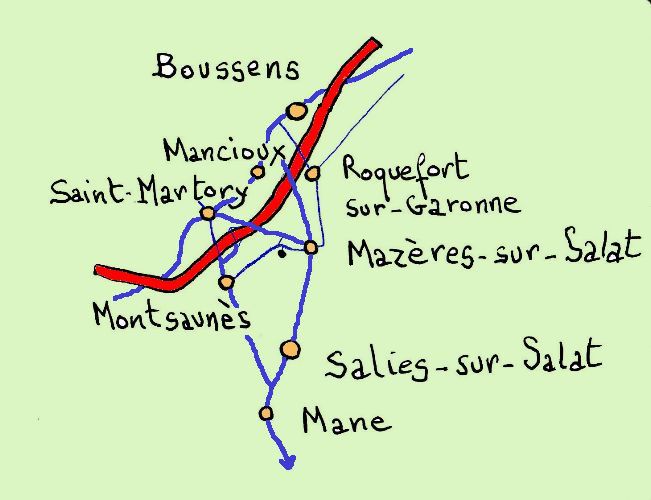 Carte de la zone sud Toulouse 
