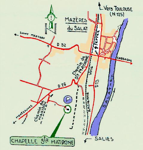 Carte de la zone de la chapelle Sainte-Matrone